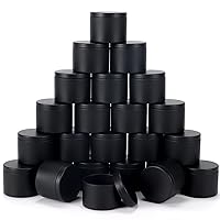 24 Pieces 4 Oz Black Candle Tins,4oz Candle Jars Candle Containers with Lids, Candle Tin for Candles Making, Arts & Crafts, Storage, and Gifts