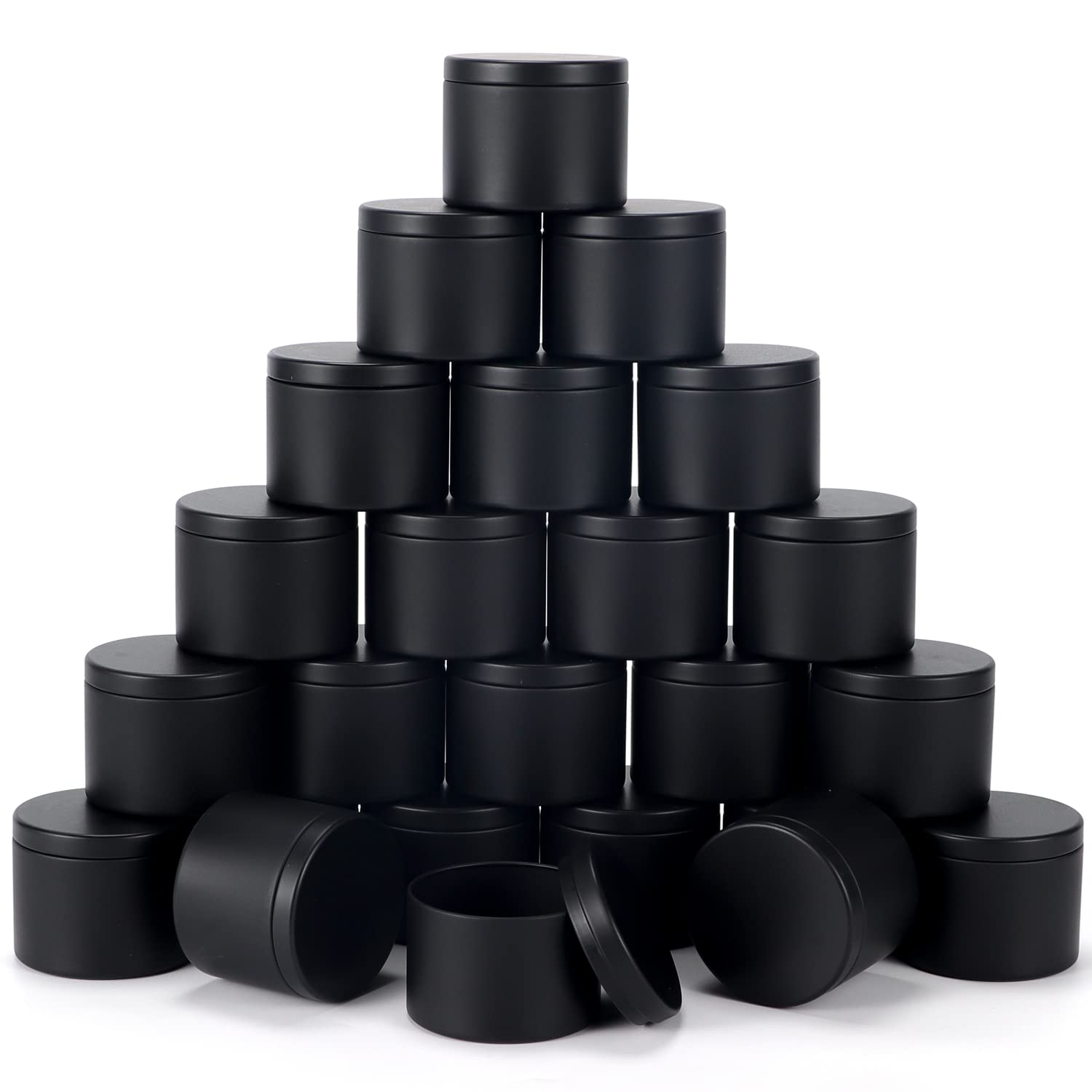 24 Pieces 4 Oz Black Candle Tins,4oz Candle Jars Candle Containers with Lids, Candle Tin for Candles Making, Arts & Crafts, Storage, and Gifts