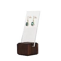 Walnut Acrylic Stud Earring Display Stand Wood Jewelry boutique store closet Show Photo prop【Walnut Acrylic Stand Height 4.3 inch】