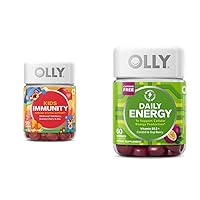 OLLY Kids Immunity Gummy, Immune Support, 50 Count Daily Energy Gummy, Vitamin B12, CoQ10, 60 Count
