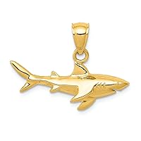 14k Yellow Gold Shark Charm