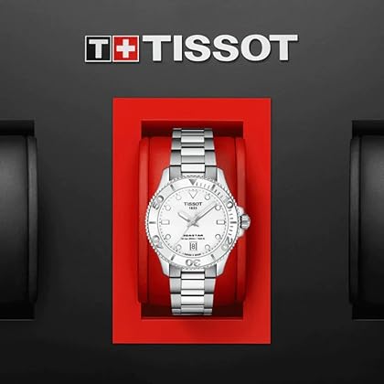 Tissot Unisex Seastar 1000 36mm 316L Stainless Steel case Quartz Watch, Grey, Stainless Steel, 18 (T1202101101100)