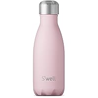 S'well Stainless Steel Water Bottle, 9oz, Pink Topaz, Triple Layered Vacuum Insulated Containers Keeps Drinks Cold for 24 Hours and Hot for 12, BPA Free, Perfect for On the Go