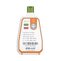Disposable Single-Use Temperature Datalogger (Range: -30 to 70°C/ -22 to 158°F) for Pharmaceuticals, Food Transportation, Cold Chain, Warehouse | Model: Elitech RC-17 Pack of (5)