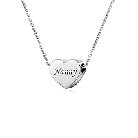 KunBead Jewelry Mini Love Heart Charm 18 inch Pendant Necklace for Women Girls Stainless Steel