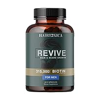 Hair Vitamins for Men Beard Growth MSM Powder Saw Palmetto Hairtonica | Extra Strength 315,000 mcg Biotin Keratin Collagen | May Help Support Hair Loss Greying & Thinning | 60 ct