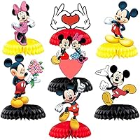 7pcs Mickey Honeycomb Centerpieces Minnie Theme 3D Table Decorations Mickey and Minnie Birthday Party Supplies