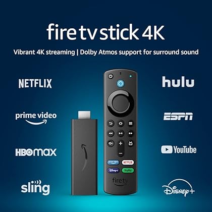 Amazon Fire TV Stick 4K, brilliant 4K streaming quality, TV and smart home controls, free and live TV