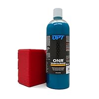 Optimum ONR and BRS - Big Red Sponge Car Cleaning Kit, 32 oz. No Rinse Wash and Shine and Car Wash Sponge for Detailing Cars, Trucks, Motorcycles, RV's and More