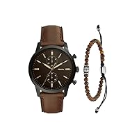 Fossil Townsman Men's Watch with Chronograph Display and Genuine Leather Band