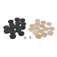 30pcs Wooden Draughts Backgammon Chess Pieces for Draughts & Checkers & Backgammon Chess Flying Chess Game