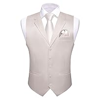 Mens Suit Vest Business Lapel Collar V-Neck Silk Waistcoat Pocket with White Edges Slim Fit Formal Wedding for Tuxdeo