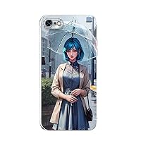 Rainy Beauty for iPhone 8 Case, [Not-Yellowing] [Military-Grade Drop Protection] Soft Shockproof Protective Slim Thin Phone Bumper Phone Cases for iPhone 8