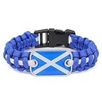 Scotland Flag Bracelet - Handmade Woven String Scotland Patriot Wristband, Fashion National Flag Colorful Bracelet For Women Men Couple Jewelry Gift