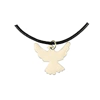 Miniblings Necklace Chain Enamel Dove Bird Peace Dove Leather Strap 45 cm White