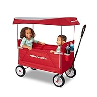 Radio Flyer 3 in 1 Off-Road EZ Fold Wagon with Canopy, Red Folding Wagon