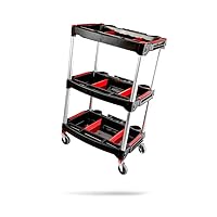 Adam's Polishes Standard Detailing Cart, Custom Mobile Rolling Utility Detailing Tool Cart Organizer for Garage DIY Home Projects, Extra Storage for Mechanics & Detailers During Repairs Car Wash/Wax