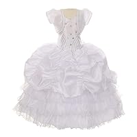Rain Kids Big Girls White Ruffle Detachable Skirt Bolero Communion Dress 8-16