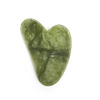 Guasha Stone Jade Board Stone Scraper for Face Neck Back Body 1Pcs (Color : Army Green)
