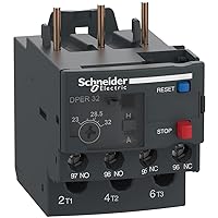 Schneider Electric DPER32 Easy TeSys Thermal Overload Relay with Manual/Automatic Reset, Screw Clamp Terminals | Used with Air Conditioner, Heat Pump, HVAC, AC Compressor and More, 23-32Amps