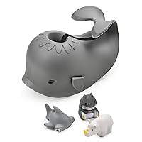 Faucet Cover Bathtub Baby, Bath Spout Cover for Baby, Bath Faucet Cover for Kids, Tub Spout Cover Bathtub Faucet Cover Kids Safety, Protection Baby Universal Bath Silicone Toys Whale Grey