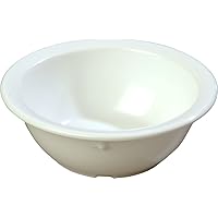 Carlisle FoodService Products Kingline Reusable Plastic Bowl Nappie Bowl for Home and Restaurant, Melamine, 12.5 Ounces, White, (Pack of 48)