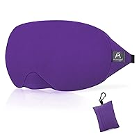 Mavogel Cotton Sleep Eye Mask - Breathable Light Blocking Sleep Mask, Soft Comfortable Night Eye Mask for Men Women, Eye Cover for Travel/Sleeping/Shift Work, Includes Travel Pouch (Purple)