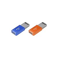 PNY USB 2.0 Flash Drives, 32GB, Assorted, Pack of 2, P-FD32GX2ODM-GE