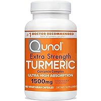 Qunols Turmeric Curcumin Supplement, Turmeric 1500mg with Ultra High Absorption, Joint Support Supplement, Extra Strength Turmeric Capsules, 180 Count (Pack of 1)