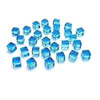 200Pcs/set Clear 8mm Acrylic Dices Game Props Educational Toy for Children Colorful Square Corner Cube Blank Dices Sets (Light Blue)