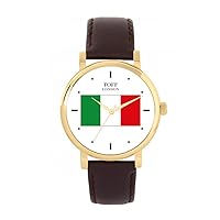 Italy Flag Watch 38mm Case 3atm Water Resistant Custom Designed Quartz Movement Luxury Fashionable