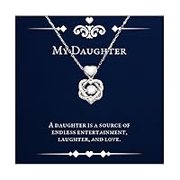 Inappropriate Daughter Heart Knot Silver Necklace, A daughter is a source of endless, Fancy Jewelry For Daughter From Mom