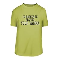 I'd Rather Be Playing Your Vagina - A Nice Men's Short Sleeve T-Shirt Shirt, Yellow, Large