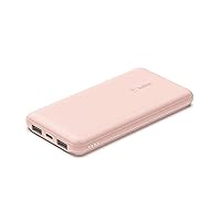 Belkin BoostCharge USB-C Portable Charger 10K Power Bank w/ 1 USB-C Port and 2 USB-A Ports & Included USB-C to USB-A Cable for iPhone 15, 15 Plus, 15 Pro, 15 Pro Max, Galaxy S23 & More - Rose Gold