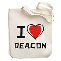 I love Deacon Bicolor Heart Canvas Tote Bag 10.5