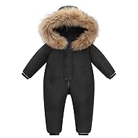 Baby Girls Winter Down Romper Hooded Thick Warm Jumpsuit Snowsuit