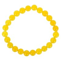 Hakik Agate Yellow Colour Stretchable Bracelet for Unisex (10 x 2 x 1 CM)