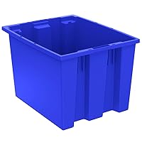 35195 Nest and Stack Plastic Storage Container and Distribution Tote, (19-1/2-Inch L x 15-1/2-Inch W x 13-Inch H), Blue, (6-Pack)