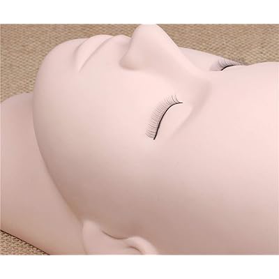 Foraineam 2-Pack Practice Training Head Rubber Cosmetology Mannequin Doll  Face Head For Eyelashes Makeup Massage Practice