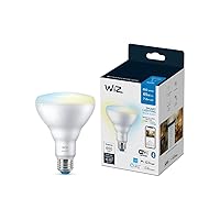 WiZ 65W BR30 Tunable White LED Smart Bulb - Pack of 1 - E26- Indoor - Connects to Your Existing Wi-Fi - Control with Voice or App + Activate with Motion - Matter Compatible