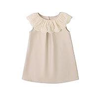 Kids Toddler Baby Girls Summer Solid Cotton Sleeveless Casual Dress Cotton Kids Dresses for Princess Ballgown for