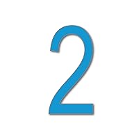 House Number 2 Arial Door Numbers in 3 Sizes (15, 20, 25cm / 5.9, 7.8, 9.8in) Modern Floating House Number Acrylic incl. Fixings, Colour:Light Blue, Size:25cm / 9.8'' / 250mm
