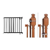 Summer Infant Deluxe Stairway Simple to Secure Safety Pet and Baby Gate,30'-48' Wide, 32' Tall & Banister to Banister Gate Mounting Kit - Fits Round or Square Banisters