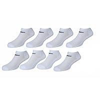 Nike Little Boys Lightweight No Show Socks 8 Pack (White(UN0610-001)/B, 4-5)