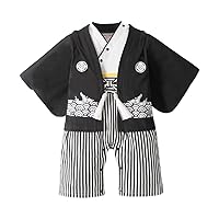Baby Boy Kimono Romper Suit Japanese Costumes Infant Cotton Samurai Outfits