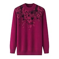 Wool Cashmere Sweater Women's Thickened Jacquard 1636