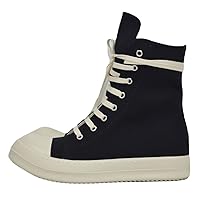 owen seak High-TOP Sneakers for Women Men Casual Canvas Lace Up Zip Platform Walking Shoes Streetwear Black Boots