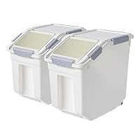 2 Pack Airtight Flour Storage Container With Scoop,Dry Food, Sugar, Baking Supplies,Rice Container Set -BPA Free- Pet Food Storage Container,Dog Cat Birds Food Bin(30LB)