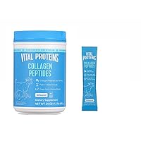 Vital Proteins Collagen Peptides Powder with Hyaluronic Acid and Vitamin C, Unflavored, 24OZ & 1PK 10G Collagen Peptides Powder Pack