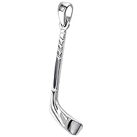 Right Handed Ice Hockey Stick Charm in 14K White Gold